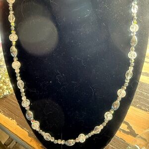 Elegant Silver & Black Beaded Necklace